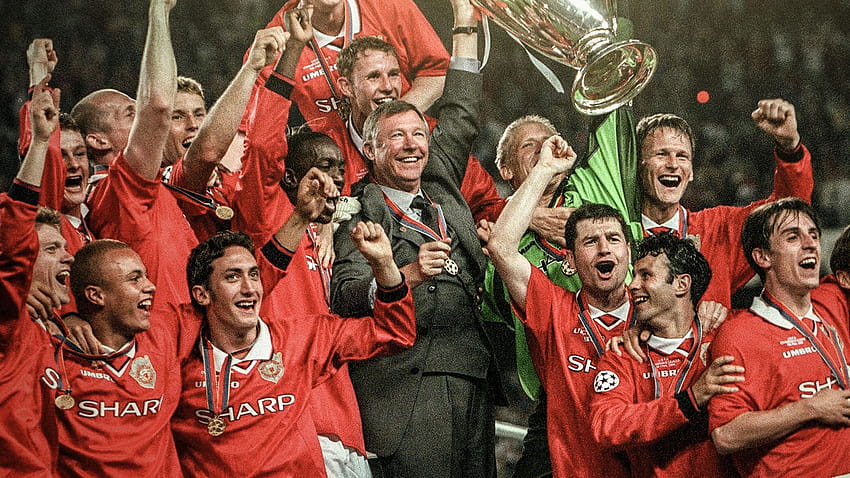 Sir Alex Ferguson kembali ke ruang istirahat Man Utd untuk Legends Reunion v Bayern Munich 26 Mei 2019, manchester united 1999 Wallpaper HD