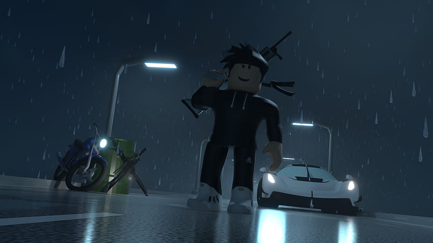 Roblox gfx] Epic RainNight, roblox game ultra HD wallpaper