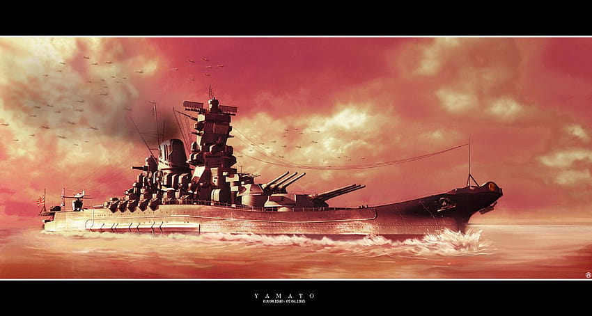 ilustrasi kapal perang dunia kapal perang oleh krim art yamato battleshi [1280x683] untuk , Seluler & Tablet Anda Wallpaper HD