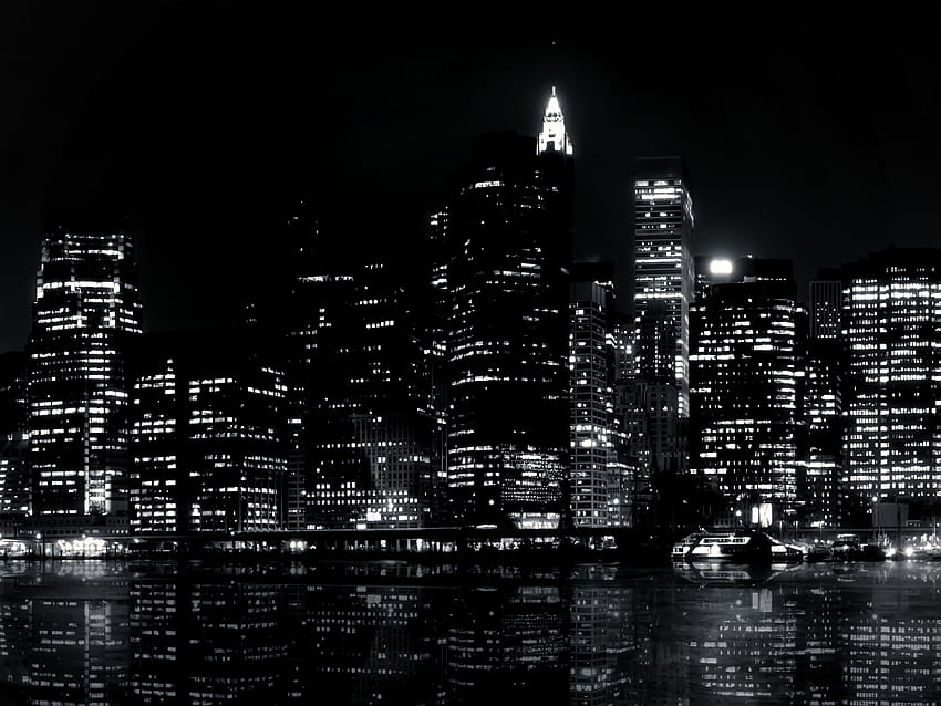city black and white 1080p