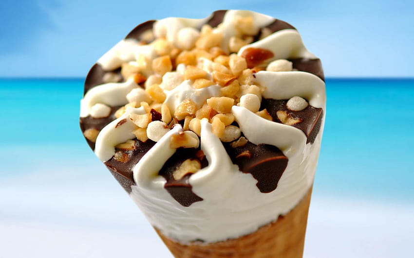 Ice Cream Cone, cream and cheese HD wallpaper