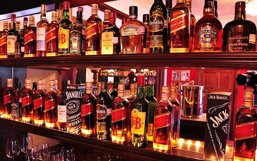Scotch Whisky Full and Backgrounds, jack daniels wishky 및 cigrete로 가득한 바 HD 월페이퍼