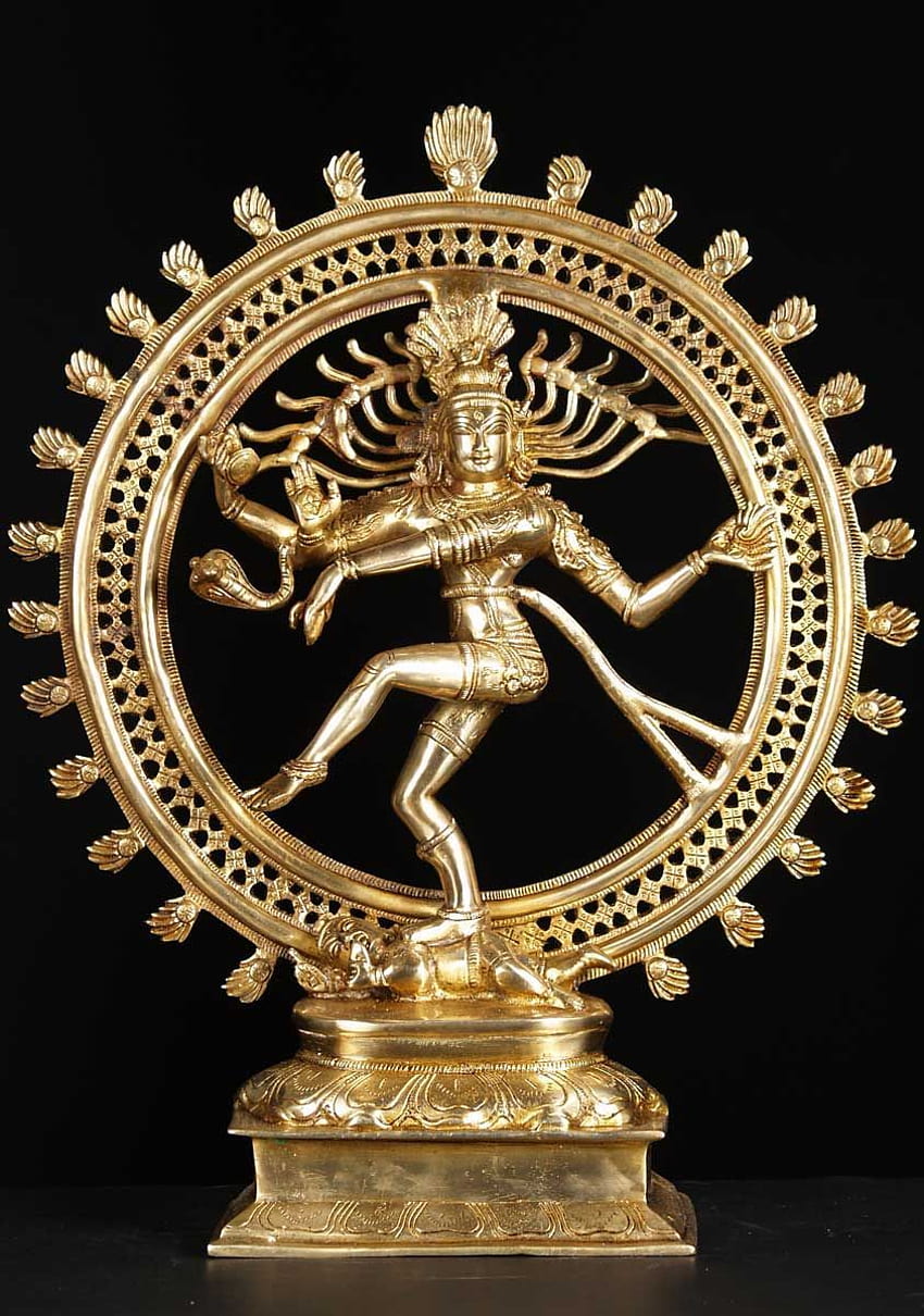 Sehen Sie sich die Nataraja-Statue aus goldenem Messing 22 HD-Handy-Hintergrundbild