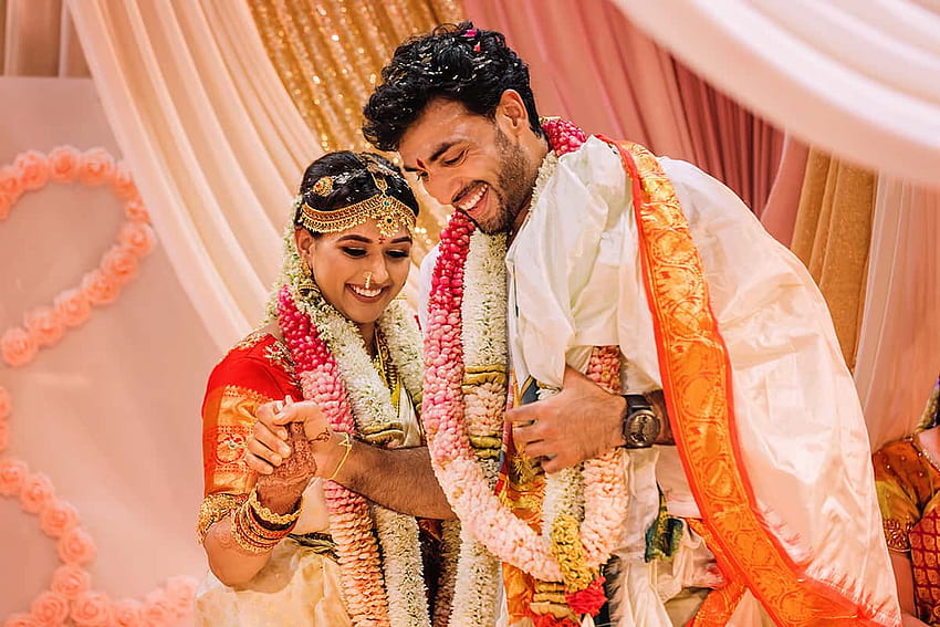 Най-добри моменти и пози в индийски сватби, южна сватбена двойка HD тапет
