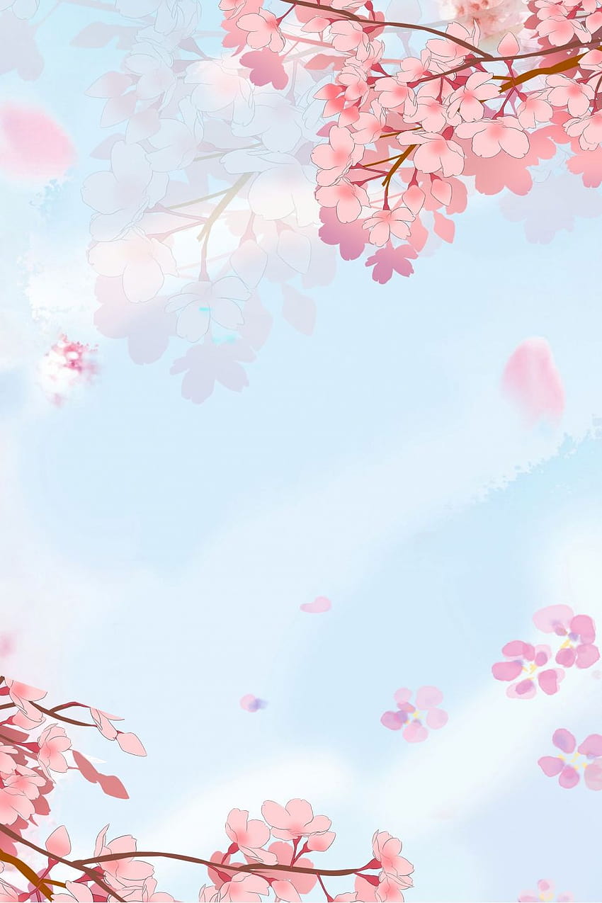 桜の背景、ベクター、PSDファイル、夏桜 HD電話の壁紙