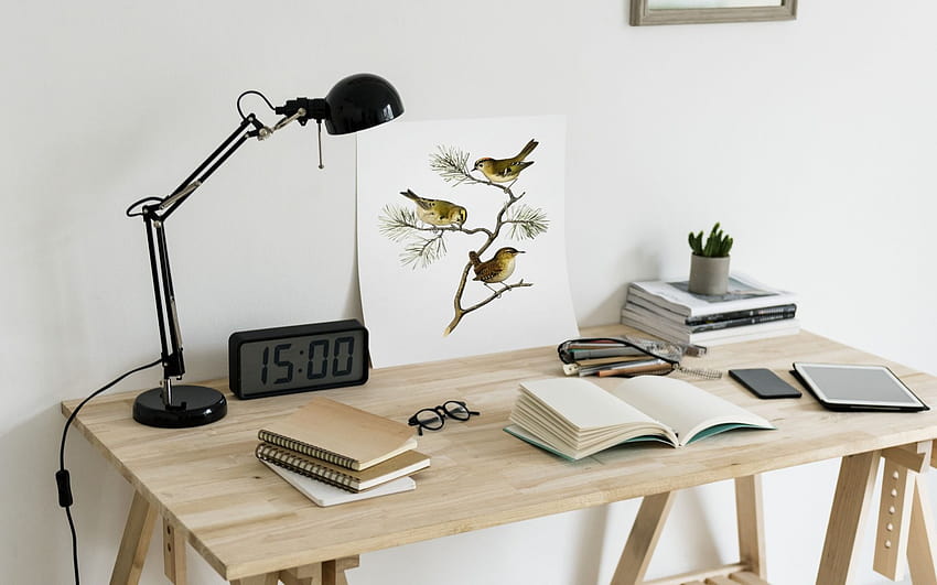 desain modern tempat kerja, meja Wallpaper HD