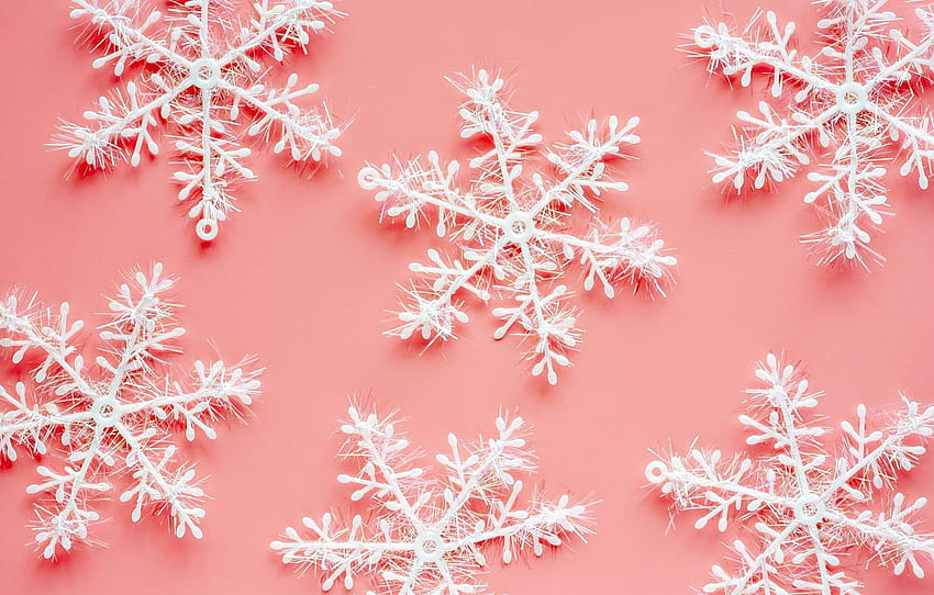 winter, snowflakes, background, pink, Christmas, pink, winter, background, snowflakes , section текстуры, computer pink christmas HD wallpaper