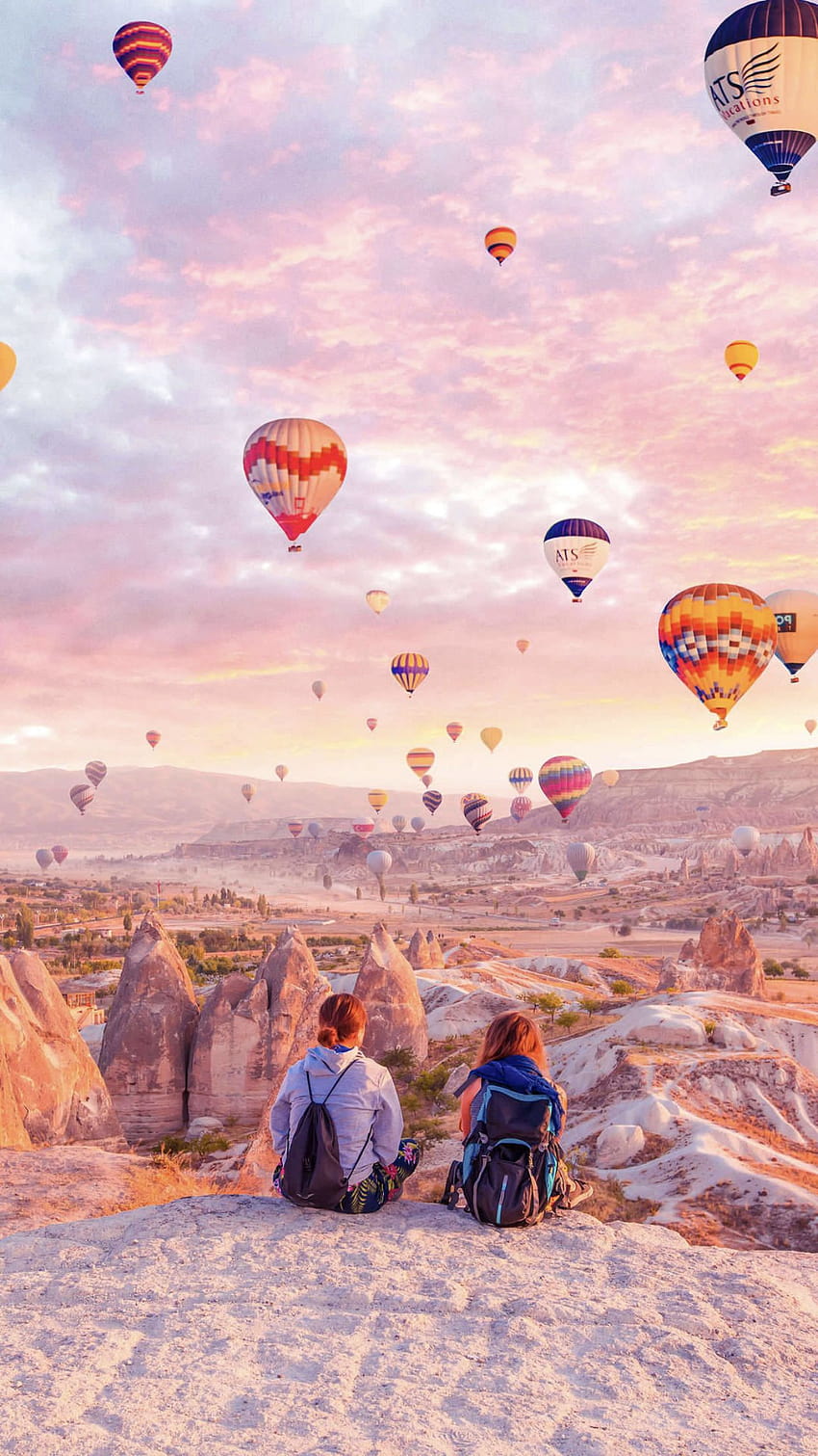 Balon na ogrzane powietrze Cappadocia, estetyka indyka Tapeta na telefon HD