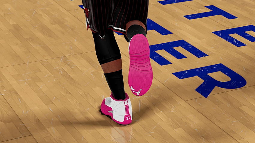 NBA 16 Kicks: Air Jordan 12 GS Dynamic Pink изглежда страхотно в HD тапет