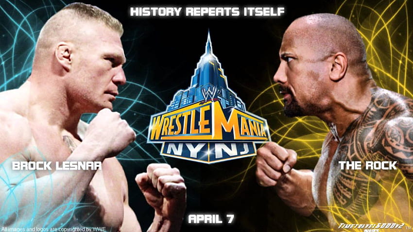 WWE Wrestlemania XXIX Custom : The Rock vs Brock Lesnar เดอะร็อค wwe วอลล์เปเปอร์ HD
