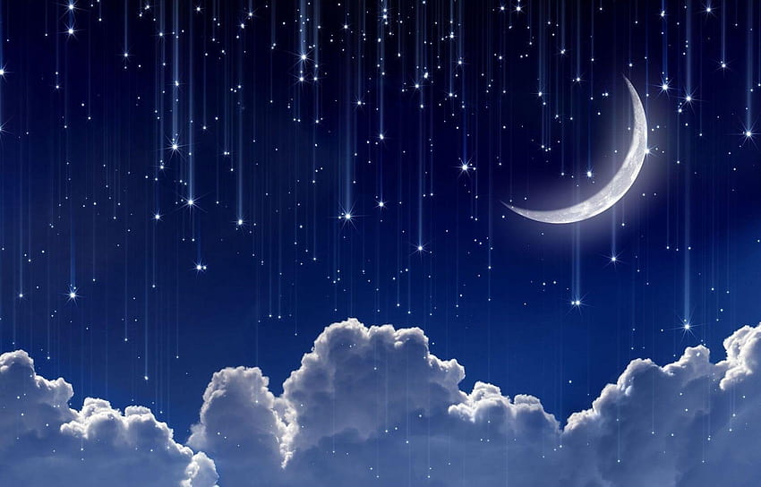 Moon and Stars Backgrounds HD wallpaper