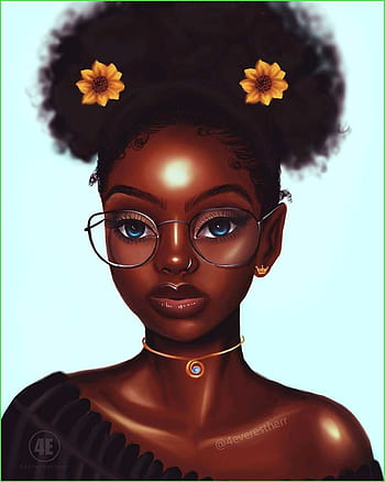 african girl drawing
