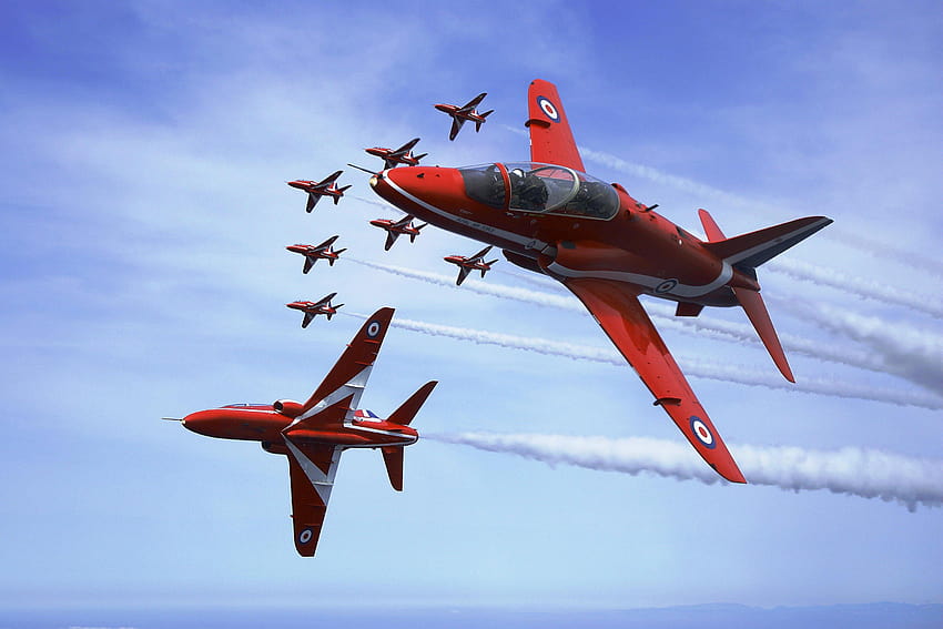 RAF Red Arrows Aerobatic Team papel de parede HD