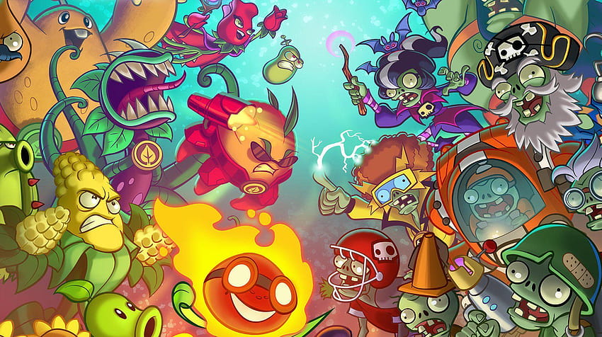 Plants vs. Zombies Heroes е мобилна колекционерска игра с карти: PopCap, heroes растения срещу зомбита HD тапет