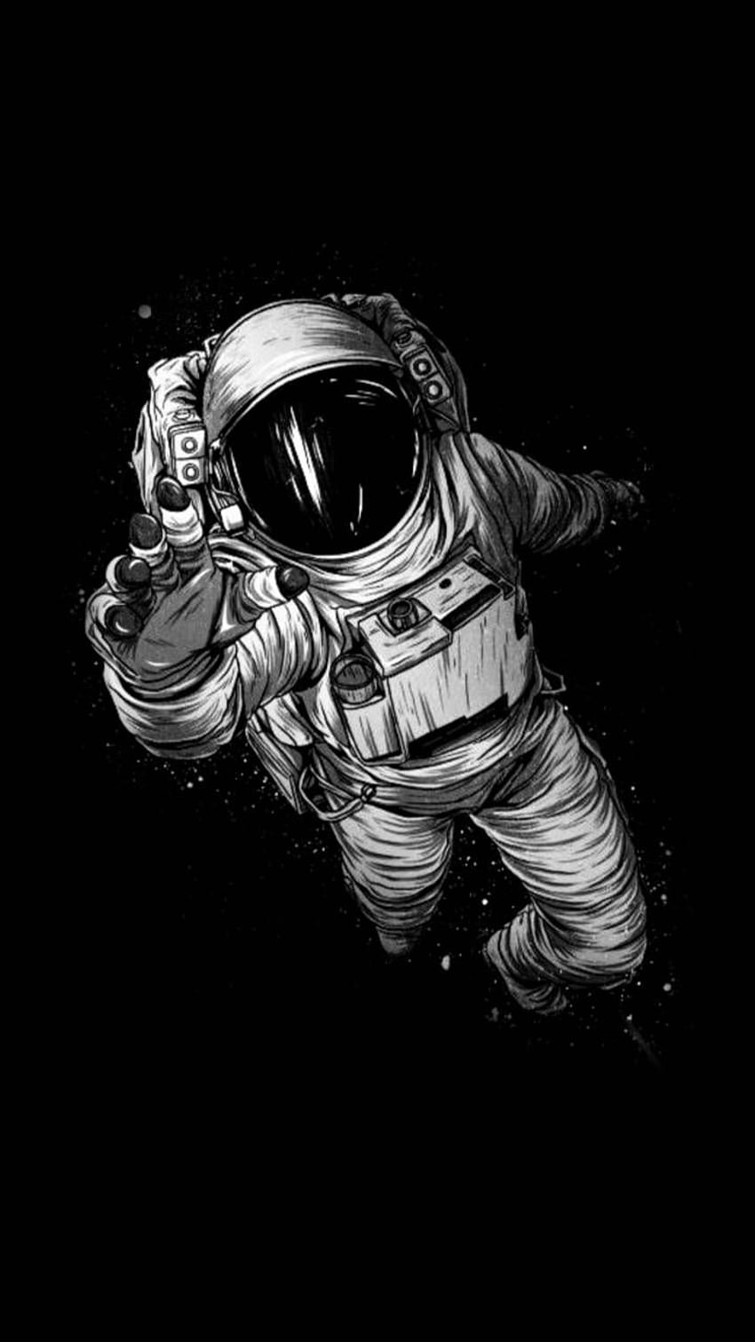 schwarzer Astronaut HD-Handy-Hintergrundbild
