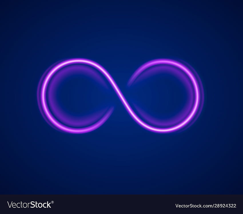 Simbol neon tak terhingga pada Vektor latar belakang ungu Wallpaper HD
