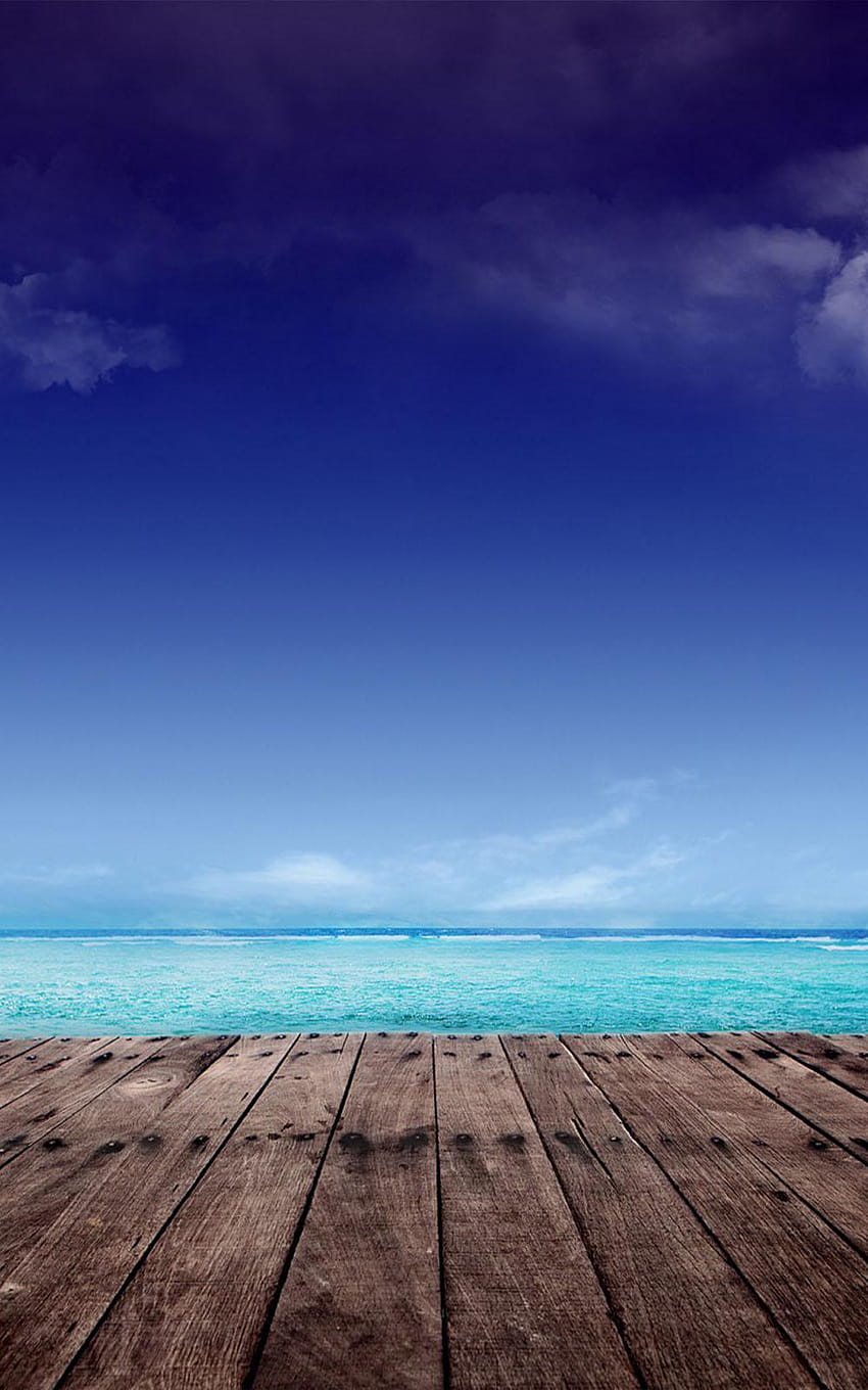 Sky Blue Beach Dock, android sky blue HD phone wallpaper