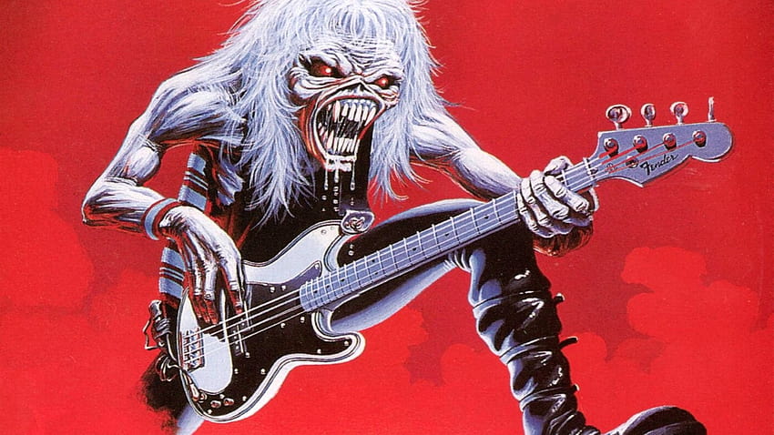 Iron Maiden Heavy Metal Power Artwork Fantasia Dark Evil Eddie Skull Demon Poster Guitar At Dark, guitarra de caveira papel de parede HD