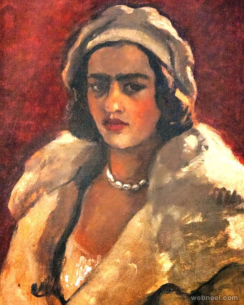 Indian Painter Amrita Shergilwebneel, famous painting women HD phone wallpaper