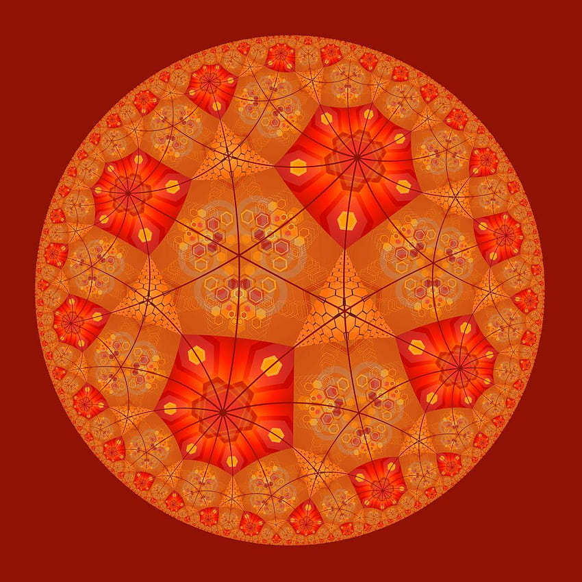 Hyperbolic, red hex HD wallpaper
