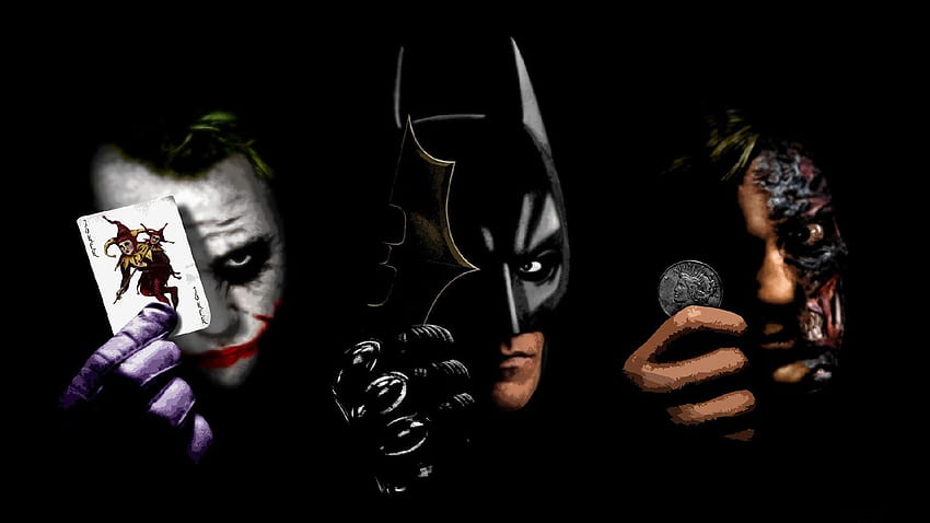 Batman, black, The Joker, Two, harvey dent HD wallpaper