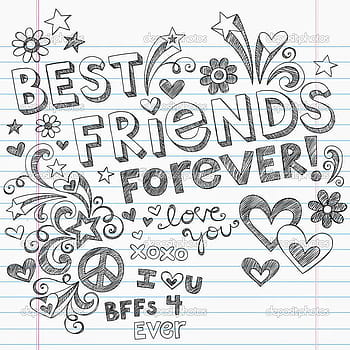 Cute children friends forever doodle banner background wallpaper icon  cartoon illustration design isolated flat cartoon style 11817437 Vector Art  at Vecteezy