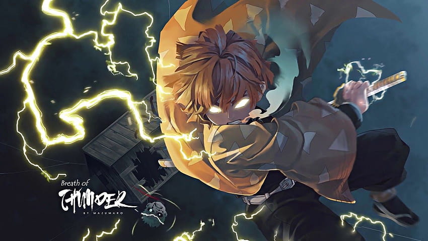 Live PC Zenitsu Kimetsu No aiba, anime mais legal de matador de demônios papel de parede HD