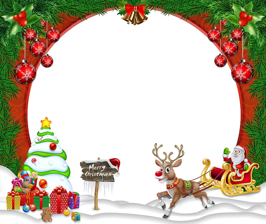 Merry Christmas Transparent PNG Frame, merry christmas borders HD wallpaper
