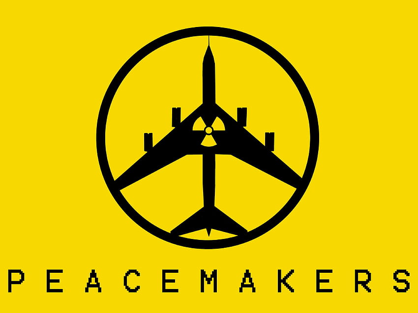 мир, война, ядрена бомба, бомбардировач, жълт фон, минимализъм, метал, mgs peace walker минималистичен HD тапет