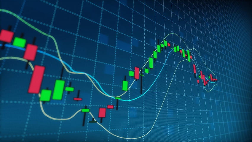 株式市場のローソク足データ グラフ、 高画質の壁紙