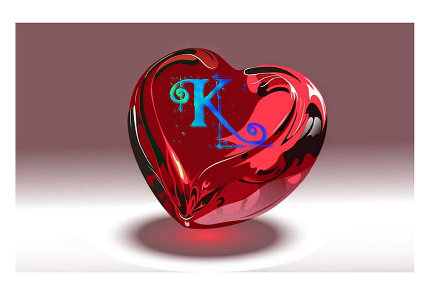 Linda letra K en el corazón, letra k fondo de pantalla