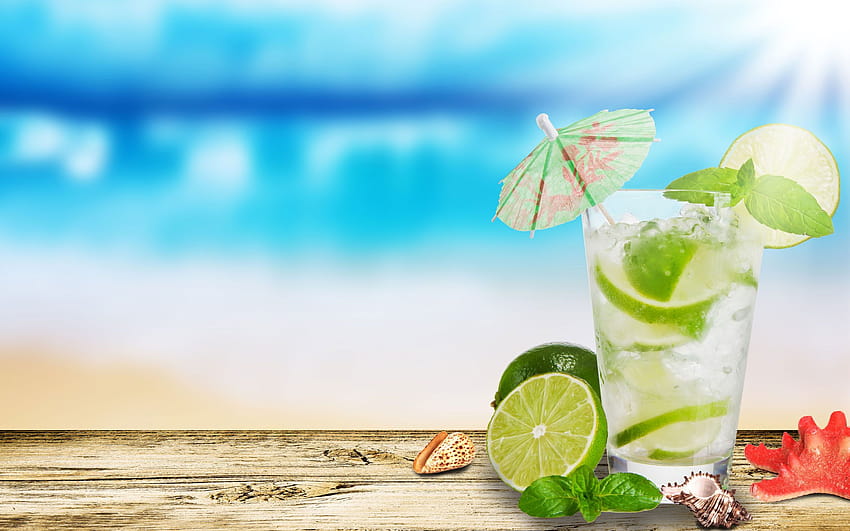Tropical Cocktail, summer coctail HD wallpaper
