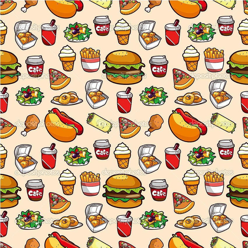 food pattern, junk food HD phone wallpaper