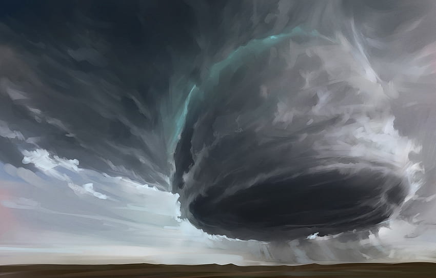the sky, clouds, the wind, art, tornado, tornado, vortex , section живопись, tornado sky HD wallpaper