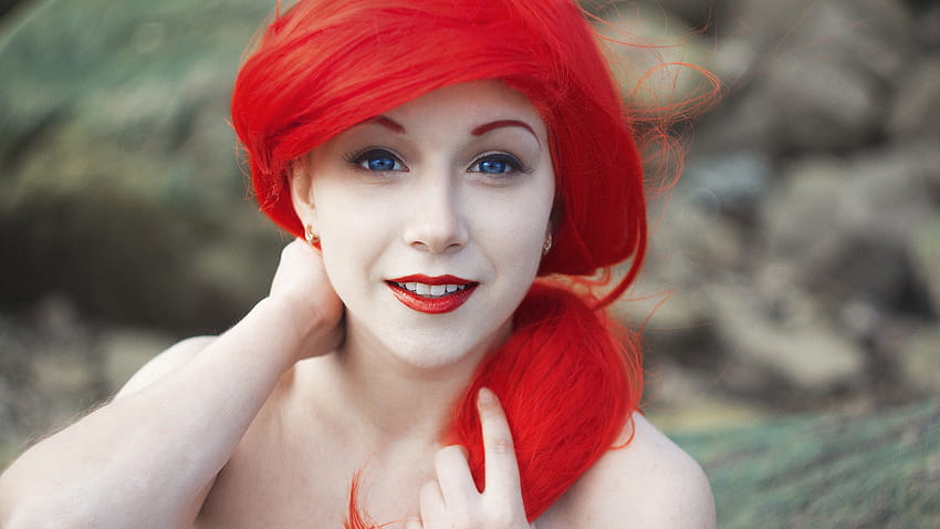 Bright Red Hair Blue Eyes Girl HD wallpaper