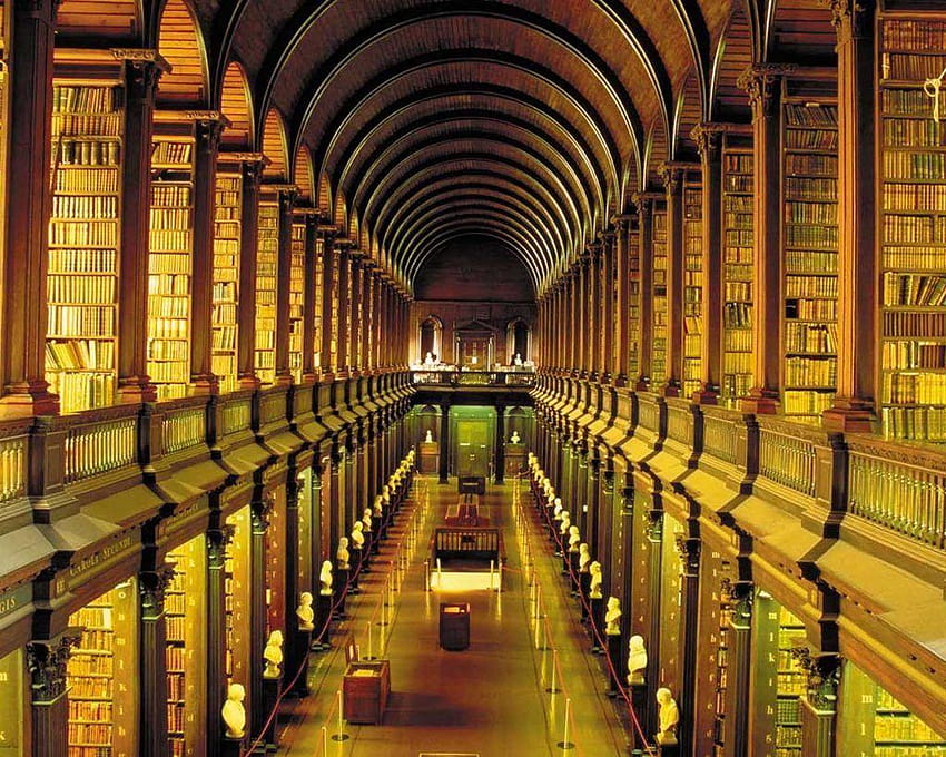 Wide Q Library, irish harp HD wallpaper