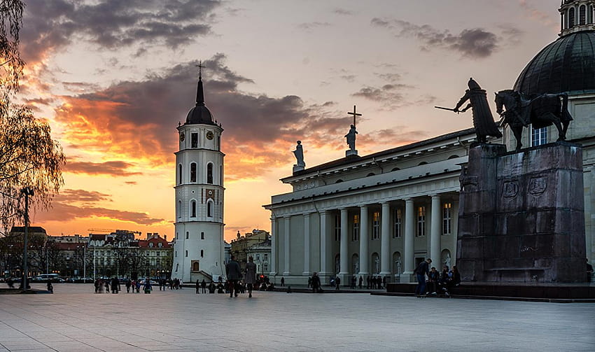 Vilnius Litvanya Anıtlar Kasaba meydanı Katedral Meydanı HD duvar kağıdı