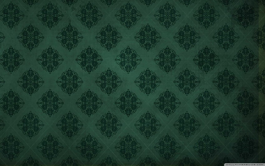green damask, green pattern HD wallpaper
