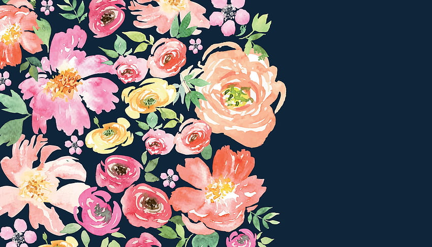 6 Flower Computer Backgrounds, floral aesthetic HD wallpaper