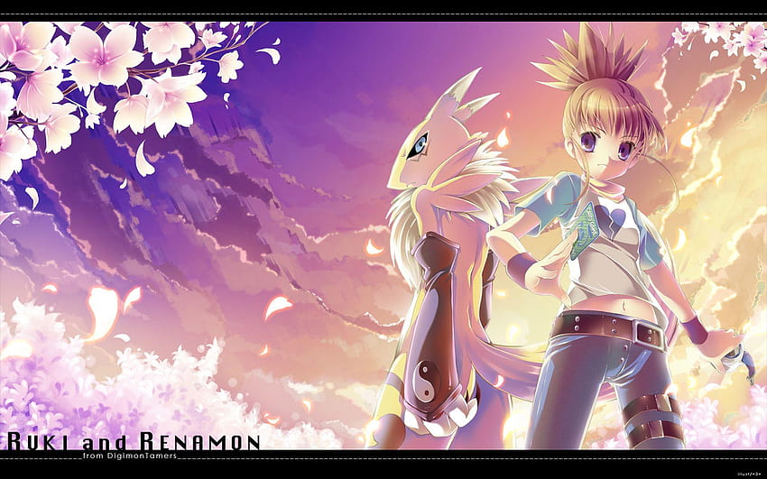 Ruki i Renamon z DigimonTamers Full i Backgrounds, poskramiacze digimonów Tapeta HD