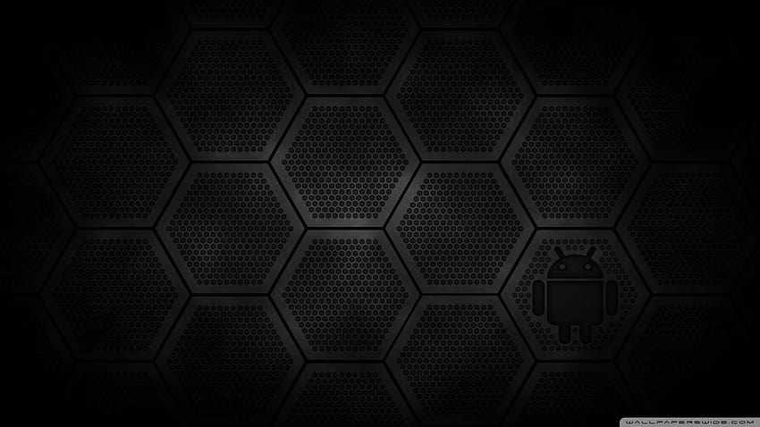Android Hex ❤ за Ultra TV • Широк, изцяло черен android HD тапет