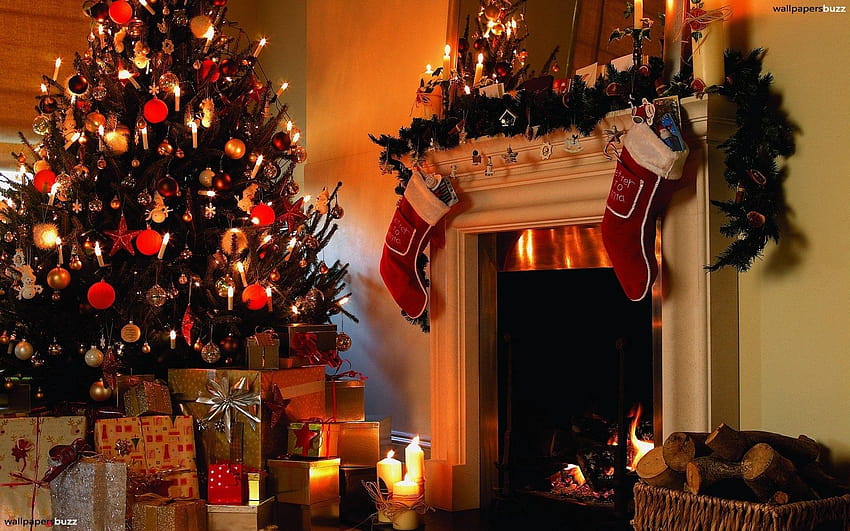 Traditional Christmas, christmas chimney HD wallpaper