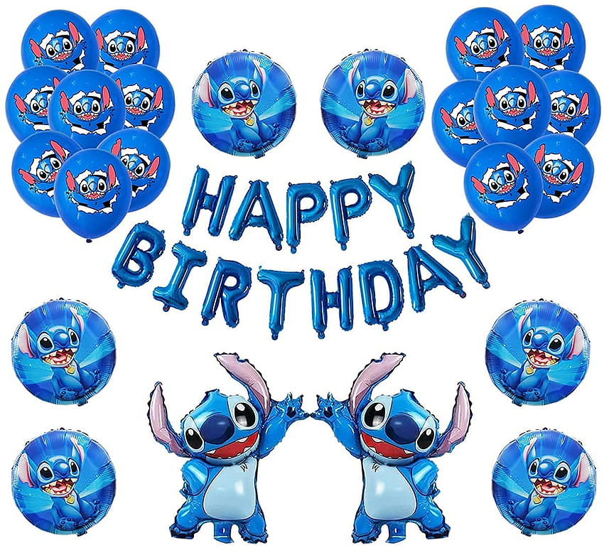 Buy 36PCS Lilo and Stitch Balloons, Stitch Happy Birtay Balloons Aluminum Foil Letters Banner Balloons Decoration, Children's Birtay Party Supplies Online in Russia. B09C6CP5BP, stitch birtay HD wallpaper