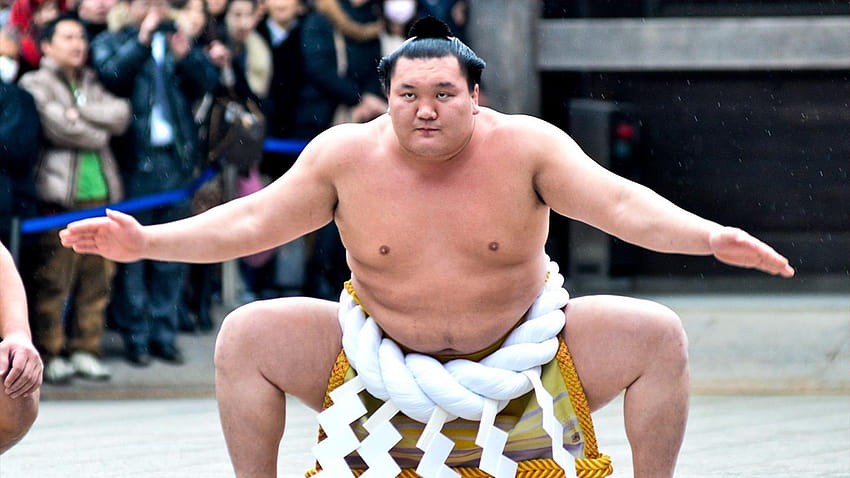 Sumo Wrestlers Run the 100 HD wallpaper