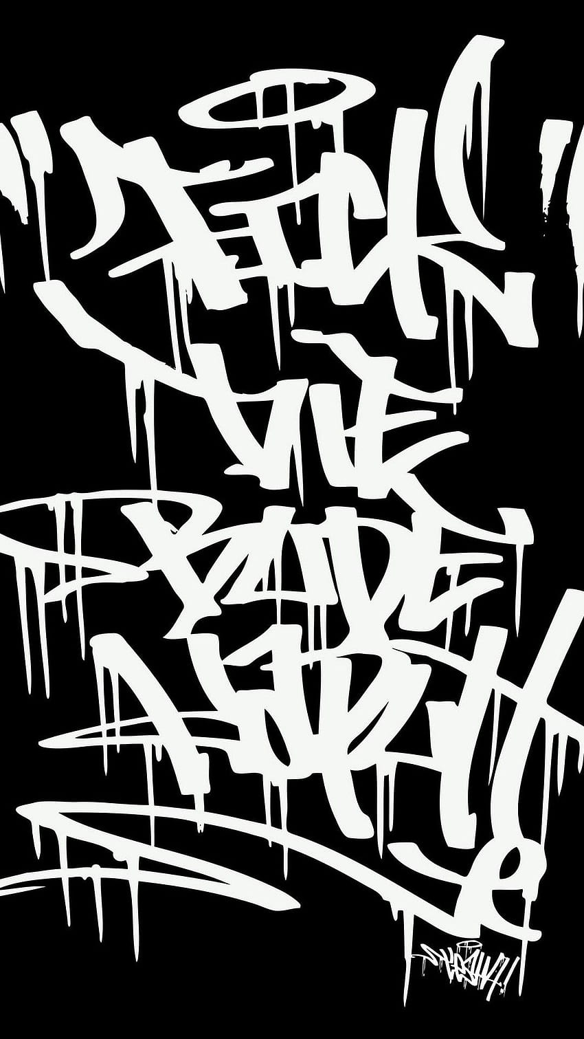 Christian Graffiti sur chien, graffiti noir et blanc Fond d'écran de téléphone HD