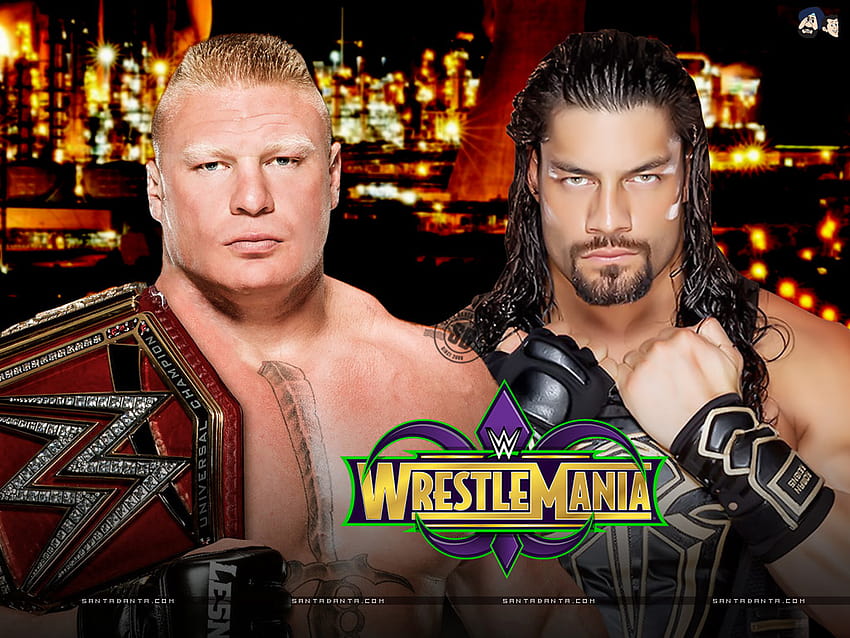Estrellas de WWE WrestleMania, Brock Lesnar y Roman Reigns, Roman Reigns vs Brock Lesnar fondo de pantalla