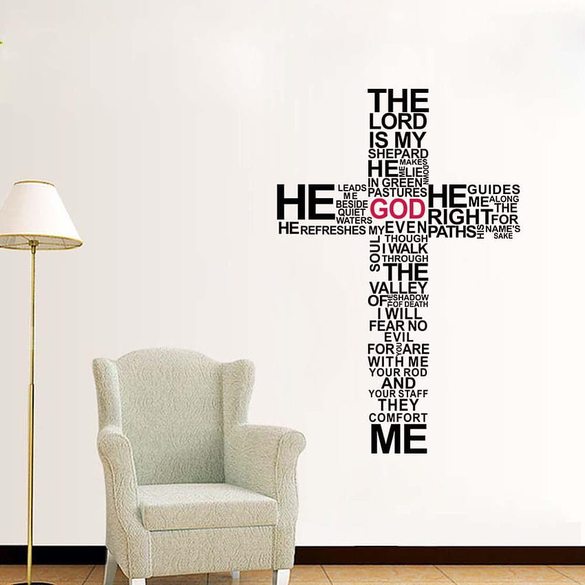 Tipografia nera Christian God Cross Wall Stickers Art Sfondo del telefono HD
