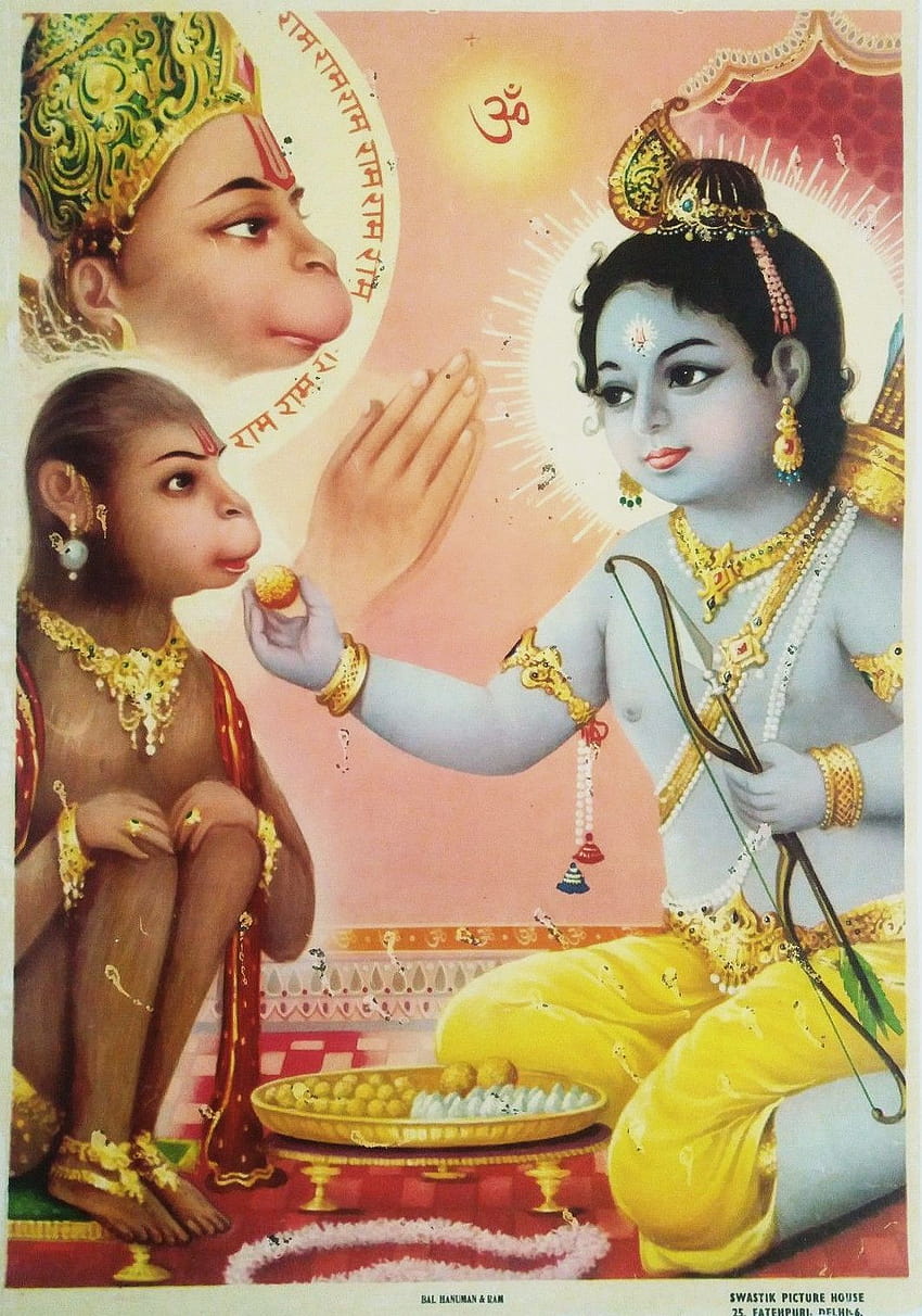 Bal Hanuman y Ram, pequeño hanuman fondo de pantalla del teléfono