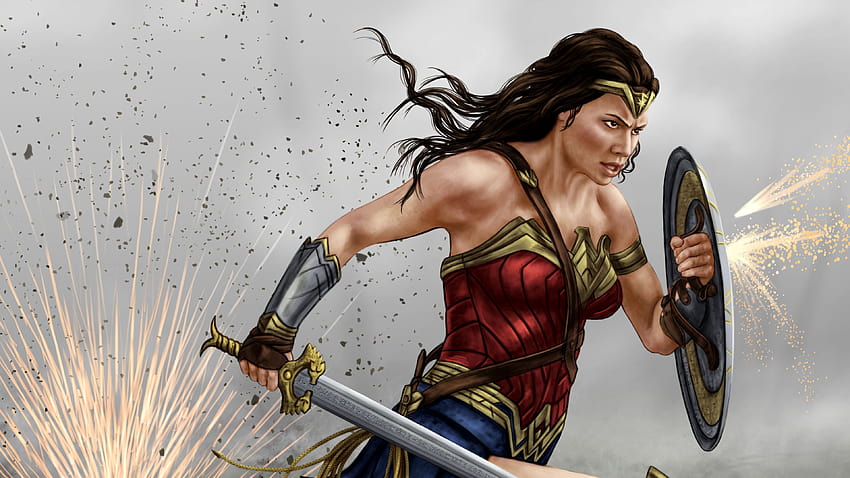 Wonder Woman Painting Art ワンダーウーマン , スーパーヒーロー , 女性の絵 高画質の壁紙