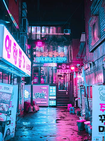 A neon alley in Seoul HD phone wallpaper | Pxfuel